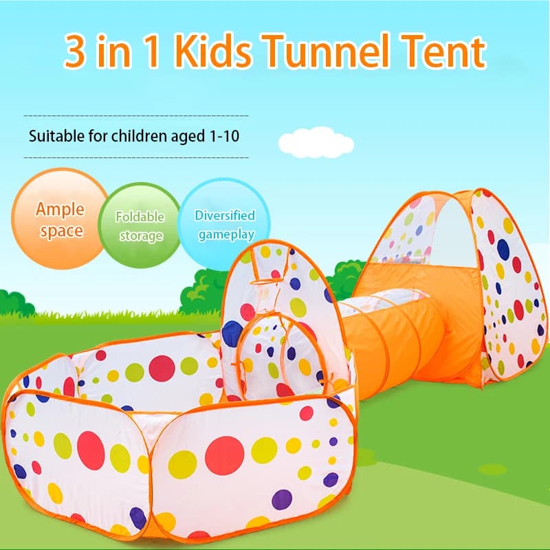 IMBABY 3 In 1 Children Balls Pool Toys Tent Crawling Tunnel Foldable Baby Ballon Playpen Kids Tent Ball Pit Baby Playground