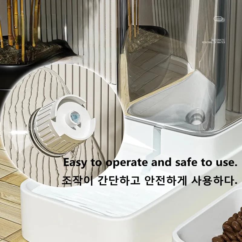 Przezroczysty karmnik grawitacyjny z poidełkiem, duża pojemność 🐾